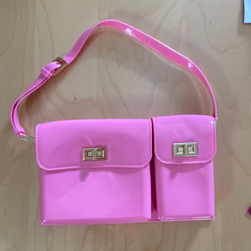 New Barbie pink plastic purse